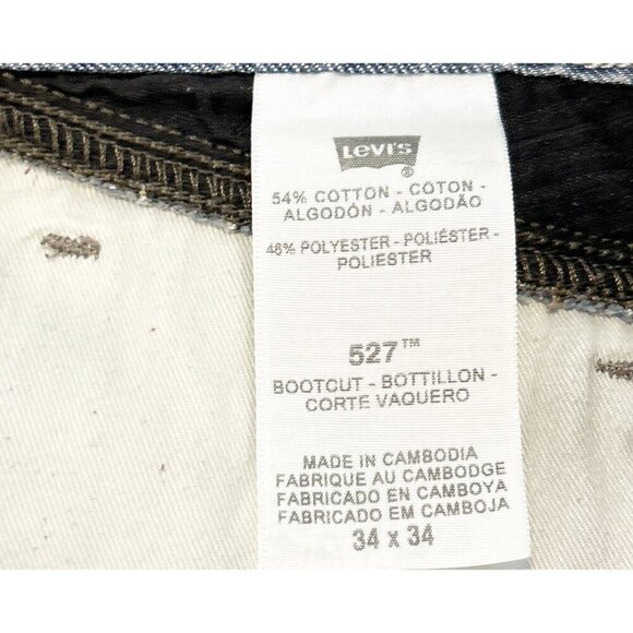 Levi's Mens 527 Black Label Boot Cut Snap Pocket Bootcut Jeans Blue Size 34 x 34 - Picture 8 of 10